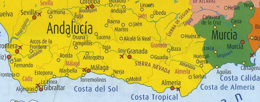 Andalucia/Granada, Spain Map