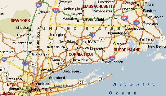 Map : New York, NY - Springfield, MA