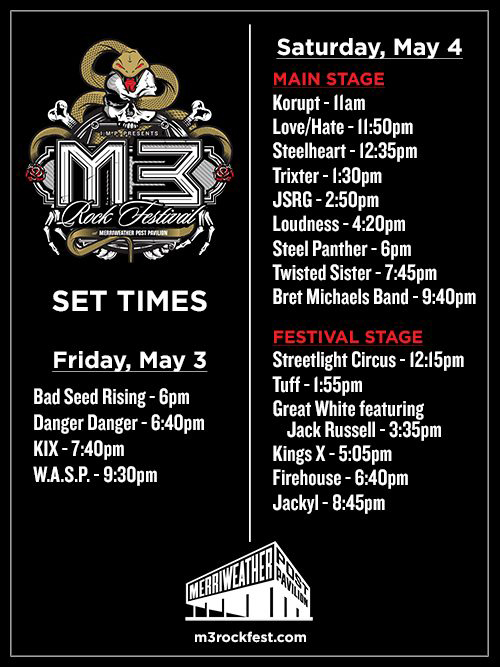 "M3 Rock Festival 2013" Set Times