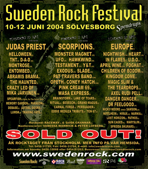 Sweden Rock Festival 2004 Poster